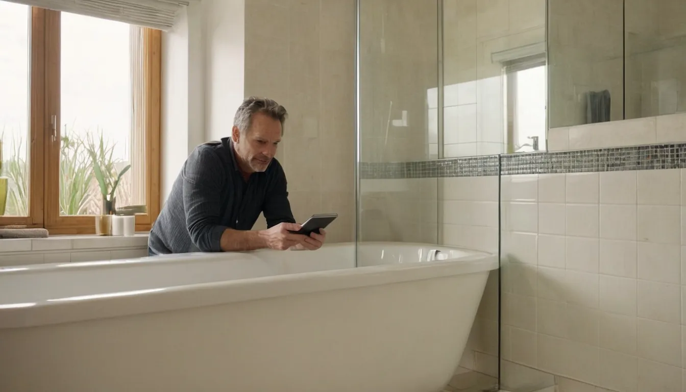 Homeowner checking the bathtub for early warning signs
